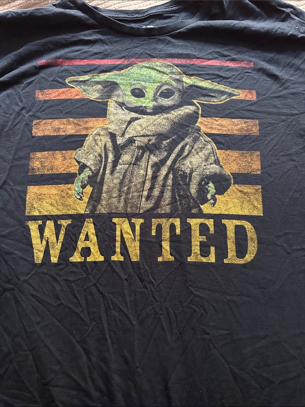 Kids 'Wanted' Grogu Graphic Tee - Black